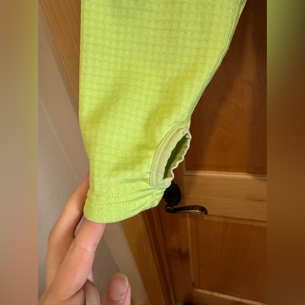 Patagonia Bright Blue and Lime Green 1/2 Zip Pullover - Picture 4 of 8